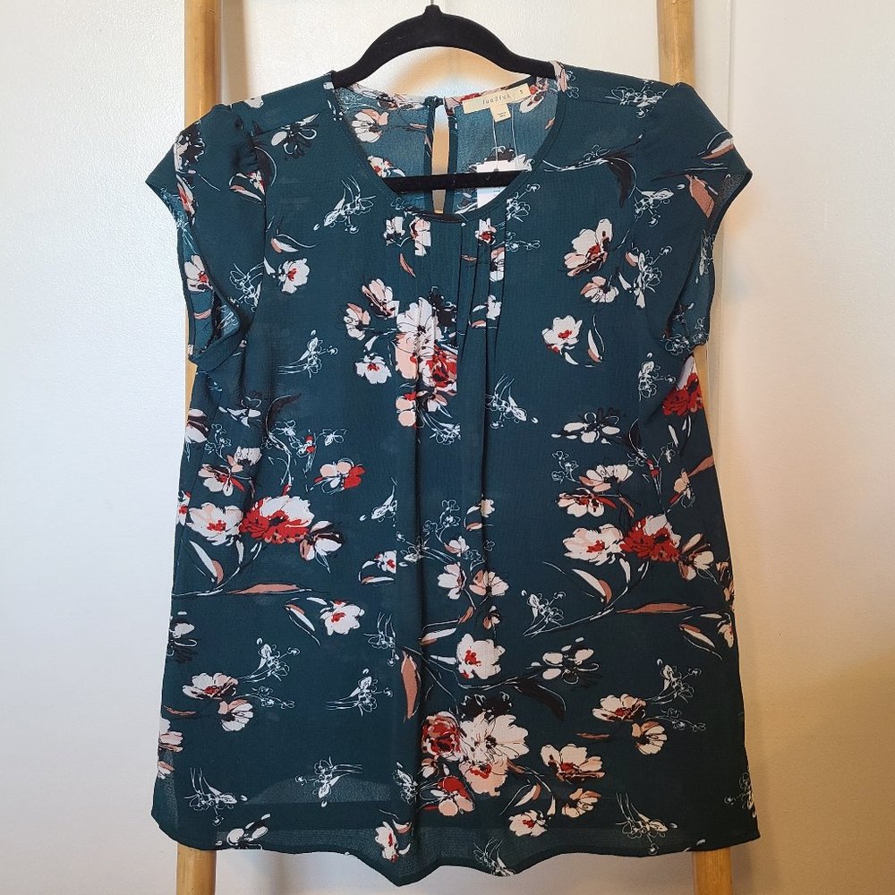 Fun2Fun Callum Tulip Sleeve Blouse, Dark Green - S